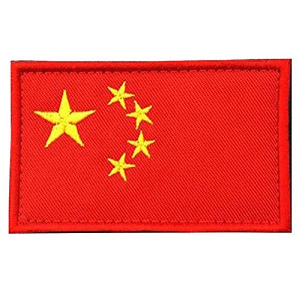 TopAAA Airsoft Morale Patch 1 TopAAA China CN Flag Military Embroidered Tactical Patch Morale Shoulder Applique 2packs