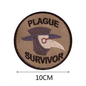 Esissenils Airsoft Morale Patch 8 Plague Survivor Geek Merit Badge Patch, 3PCS Patch Survivor Tactical Morale Embroidery Badge Hook and Loop Fastern Patches
