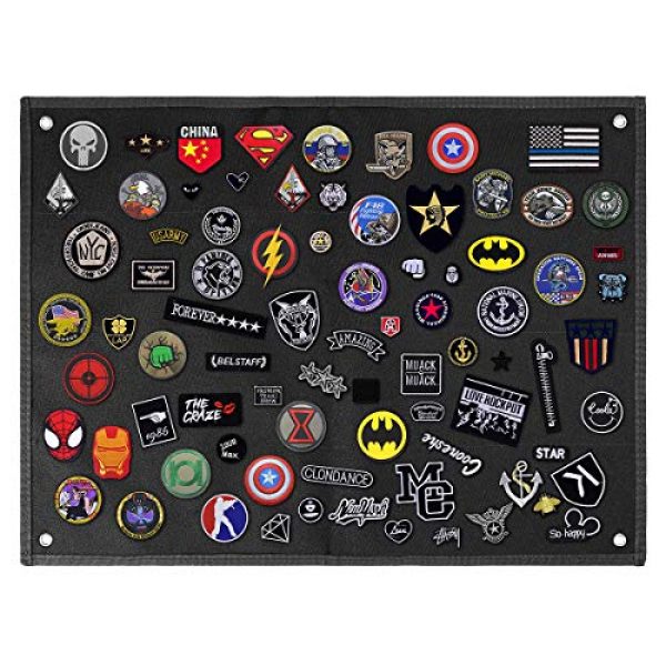 IronSeals Airsoft Morale Patch 6 IronSeals Tactical Board Patch Organizer Holder Display with Loop Surface, Steel Ring and Flag Patch