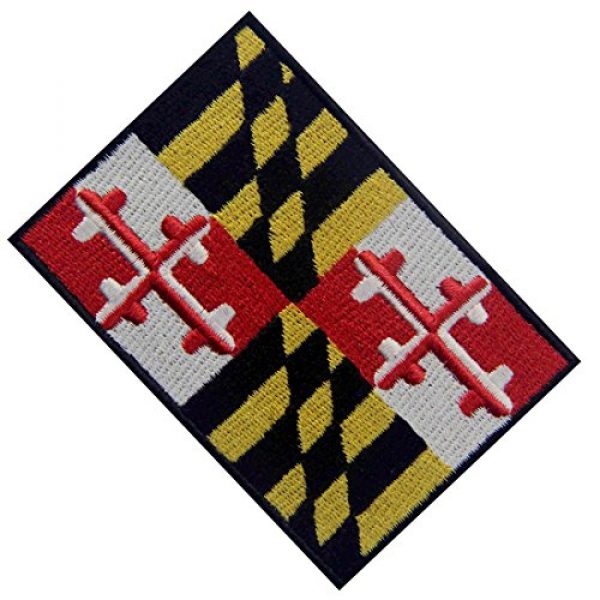 EmbTao Airsoft Morale Patch 4 Maryland State Flag Embroidered MD Patch Iron On/Sew On Emblem