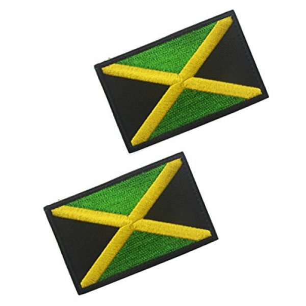 ShowPlus Airsoft Morale Patch 5 ShowPlus Jamaica Flag Patch Military Embroidered Tactical Patches Morale Shoulder Applique