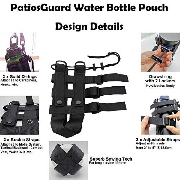PatiosGuard Tactical Pouch 5 PatiosGuard 1pcs Tactical Bottle Pouch Brown & 1pcs Molle EDC Admin Pouch, for Outdoor Activities & Sports