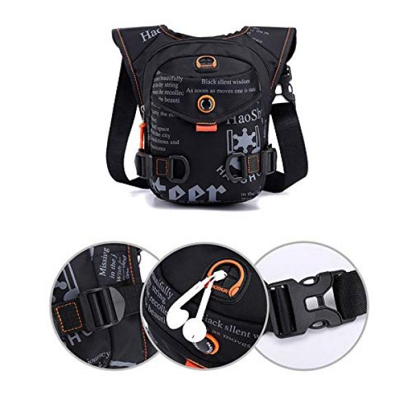 G-fun Tactical Pouch 3 G-fun GFun Waterproof Waist Fanny Pack Messenger Shoulder Drop Leg Bag Tactical Military Thigh Hip Outdoor Pack with Earphone Hole Travel Hiking Climbing Cycling for Men