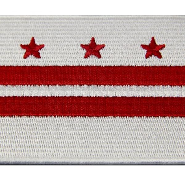 EmbTao Airsoft Morale Patch 2 Washington DC State Flag Embroidered Patch Iron On Sew On District of Columbia Emblem