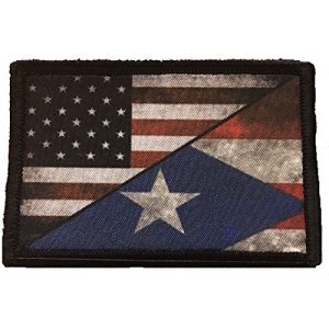 RedheadedTshirts Airsoft Morale Patch 1 Puerto Rico/USA Flag Morale Patch. 2x3" Hook and Loop Patch. Made in The USA