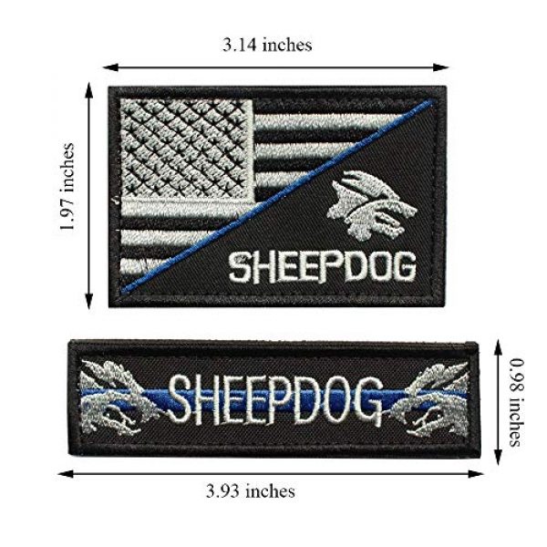 J.CARP Airsoft Morale Patch 2 Sheepdog Thin Blue line, Tactical USA Flag Patch