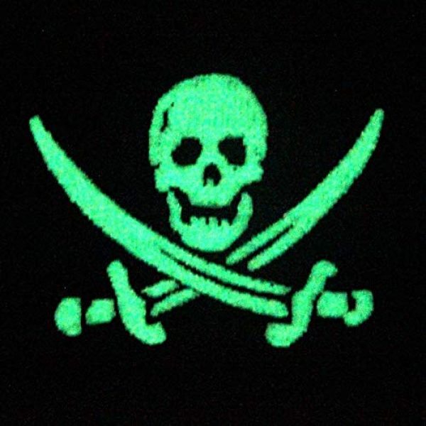 EmbTao Airsoft Morale Patch 3 Glow in Dark Pirate Flag Military Morale Applique Fastener Hook & Loop Patch