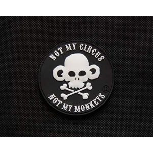 BritKitUSA Airsoft Morale Patch 1 BritKitUSA Not My Circus Not My Monkeys 3D PVC Morale Patch Hook Backing