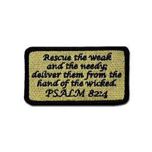 SFI Airsoft Morale Patch 1 Tactical Combat Backpack Morale Patch Badge EMB Hook and Loop - Psalm 82:4 ACU
