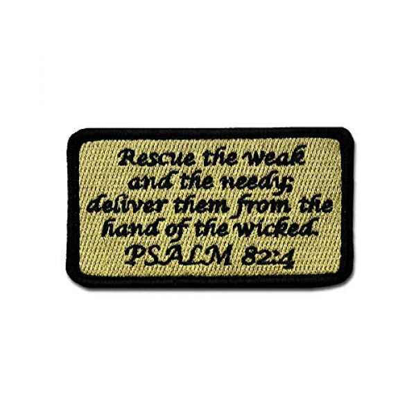 SFI Airsoft Morale Patch 1 Tactical Combat Backpack Morale Patch Badge EMB Hook and Loop - Psalm 82:4 ACU