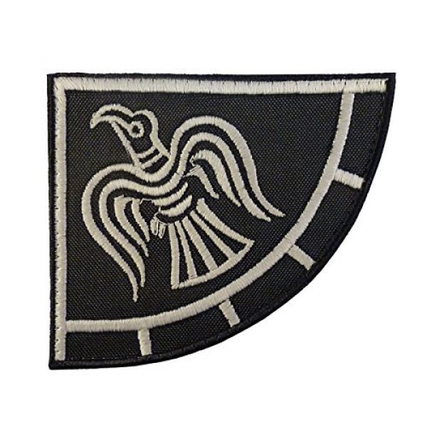 LEGEEON Airsoft Morale Patch 2 LEGEEON Glow Dark Rare Viking Raven Banner Odin God of War Embroidered Fastener Patch