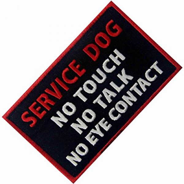 EmbTao Airsoft Morale Patch 3 Service Dog No Touch No Talk No Eye Contact Vests/Harnesses Emblem Embroidered Fastener Hook & Loop Patch