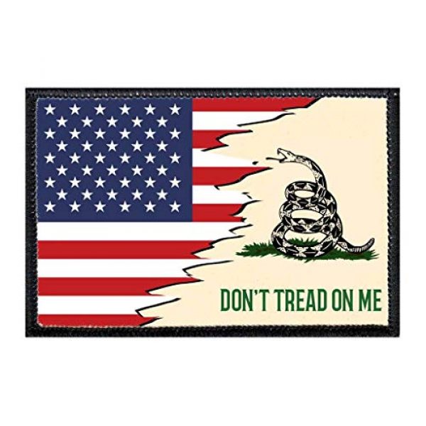 P PULLPATCH Airsoft Morale Patch 1 Don't Tread On Me - American Flag Morale Patch | Hook and Loop Attach for Hats, Jeans, Vest, Coat | 2x3 in | by Pull Patch