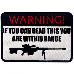EmbTao Airsoft Morale Patch 1 If You Can Read This You are Within Range Tactical Military Morale Applique Fastener Hook & Loop Patch