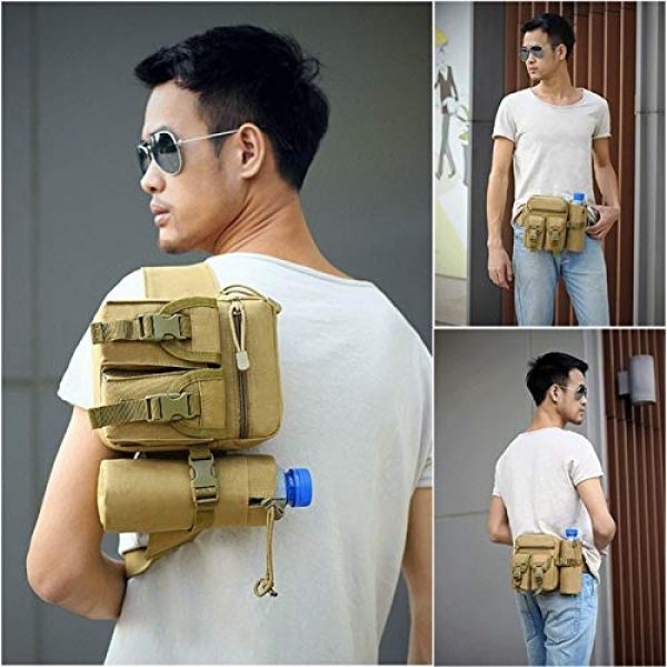 LGL Tactical Pouch 6 Tactical Sling Bag Tactical Belt Bag - Tactical Men Waist Pack Nylon Hiking Water Bottle Phone Pouch Outdoor Sports Army Military Hunting Climbing Camping Belt Bag Tool Pouch Bag Mini Utility Pouch
