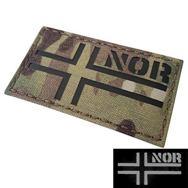 Tactical Freaky Airsoft Morale Patch 3 IR Multicam Norway Norge Flag 2x3.5 IFF Infrared Tactical Morale Hook&Loop Patch