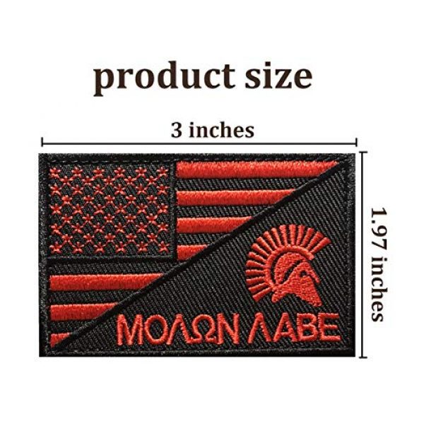 SpaceAuto Airsoft Morale Patch 2 SpaceAuto USA American Flag w/ Molon Labe Spartan Helmet Military Tactical Morale Badge Decorative Emblem Combat Patch 3" x 1.97" - Red