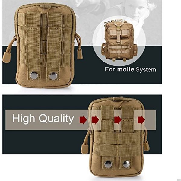 ZY Tactical Pouch 5 ZY Universal Outdoor Tactical Holster Military Molle Hip Waist Belt Bag Wallet Pouch Purse Phone Case with Zipper for iPhone 7 6s Plus 5S Samsung Galaxy S7 S6 LG HTC and More (Khaki)