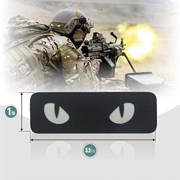 ODSP Airsoft Morale Patch 2 Cat Eyes Reflective Tactical Military Morale Embroidered Patch Combat Fasteners Hook and Loop Backing (Black)
