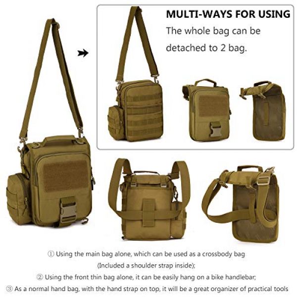 Protector Plus Tactical Pouch 4 Protector Plus Tactical Messenger Bag Men Military MOLLE Crossbody Pack (Patch Included)