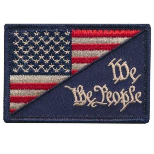 Tactical Embroidery Patch Airsoft Morale Patch 1 We The People American Flag Tactical Embroidery Patch Hook & Loop Morale Patch Military Patch for Clothing Accessory Backpack Armband