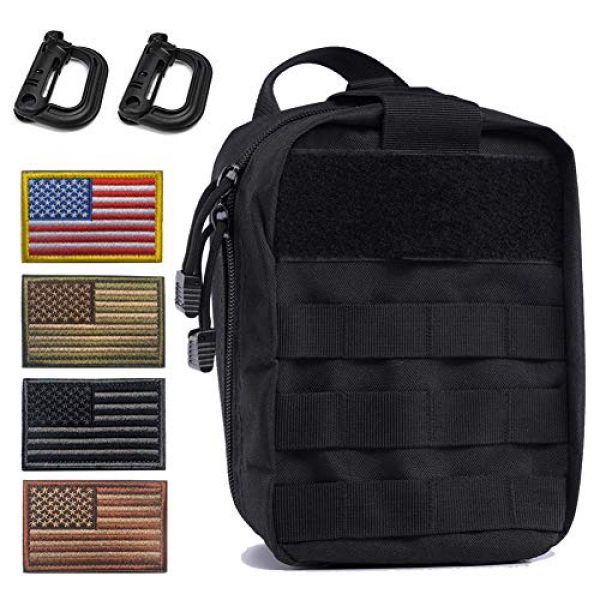 R.SASR Tactical Pouch 1 Tactical Medical Molle Pull Away Pouch, Tactical MOLLE Utility Pouch (Black)