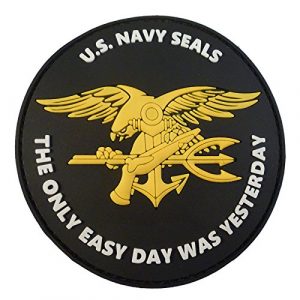 LEGEEON Airsoft Morale Patch 1 LEGEEON US Navy Seals The Only Easy Day was Yesterday DEVGRU NSWDG Morale PVC 3D Touch Fastener Patch