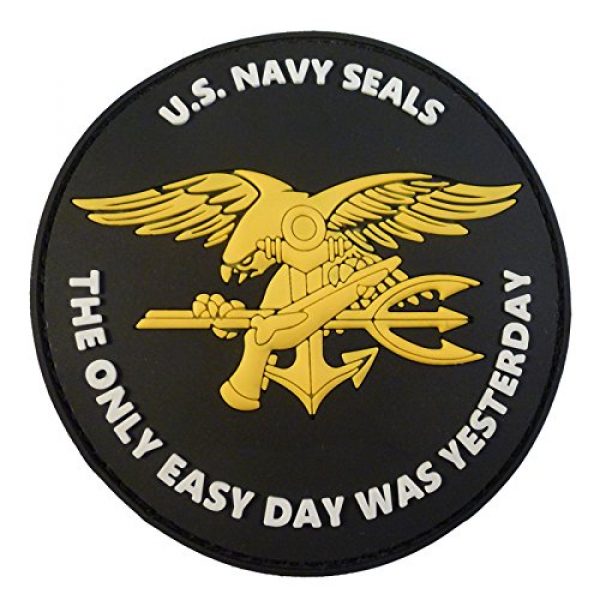 LEGEEON Airsoft Morale Patch 1 LEGEEON US Navy Seals The Only Easy Day was Yesterday DEVGRU NSWDG Morale PVC 3D Touch Fastener Patch