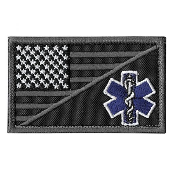LEGEEON Airsoft Morale Patch 1 LEGEEON ACU EMS EMT Star of Life USA Flag Subdued Paramedic Medical Morale Tactical Army Gear Fastener Patch