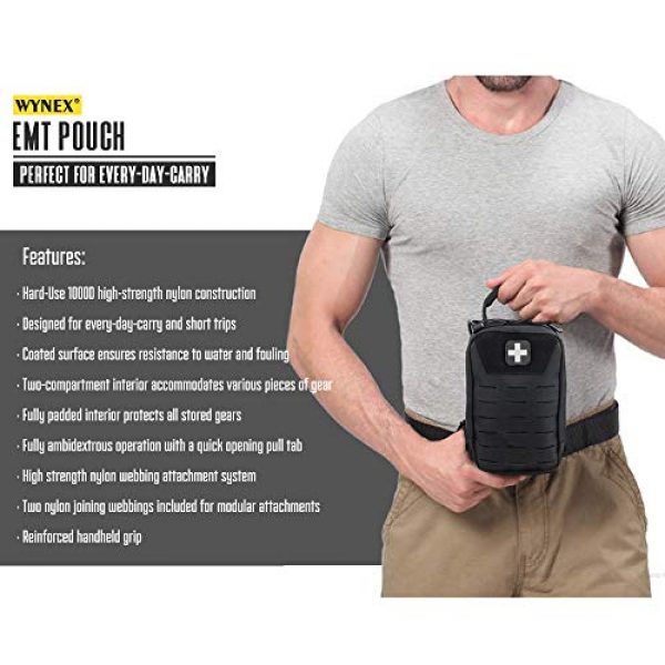 WYNEX Tactical Pouch 6 WYNEX Tactical Medical First Aid Pouch - Laser-Cut Design, Molle EMT IFAK Bag Utility Pouches, EDC Survival Bag First Response 1000D Nylon Blow Out Emergency Kit Bags for Hiking Riding Camping
