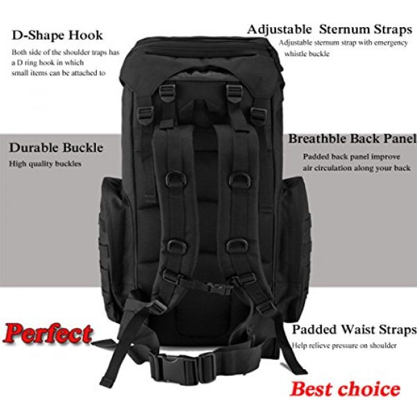 CREATOR Tactical Pouch 3 CREATOR 70-85L Large Capacity Tactical Travel Backpack MOLLE Hiking Rucksack Outdoor Travel Bag for Travelling Trekking Camping Hiking Hunting & Sports Events