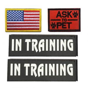 GrayCell Airsoft Morale Patch 1 GrayCell Dog Pack Hound Travel Hiking Backpack Saddlebags/Morale Service Dog Patches for Pet Tactical K9 Harness Vest (4)
