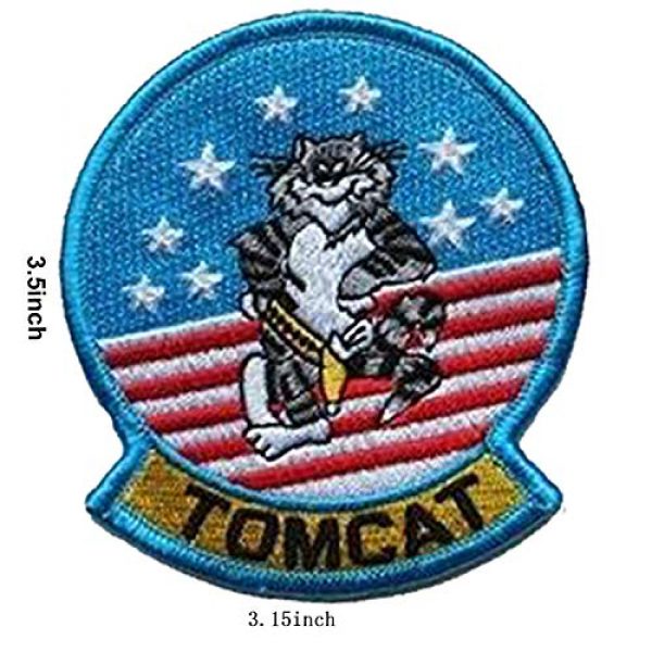 ODSP Airsoft Morale Patch 7 Top Gun Patches Set United Sates Navy Fighter Weapons School, American Flag, CV-61 USS Ranger 100 Centurion, Tom Cat, Pete Mitchell Maverick, VF-1 Embroidered Morale Patch Hook Loop Backing 9PC