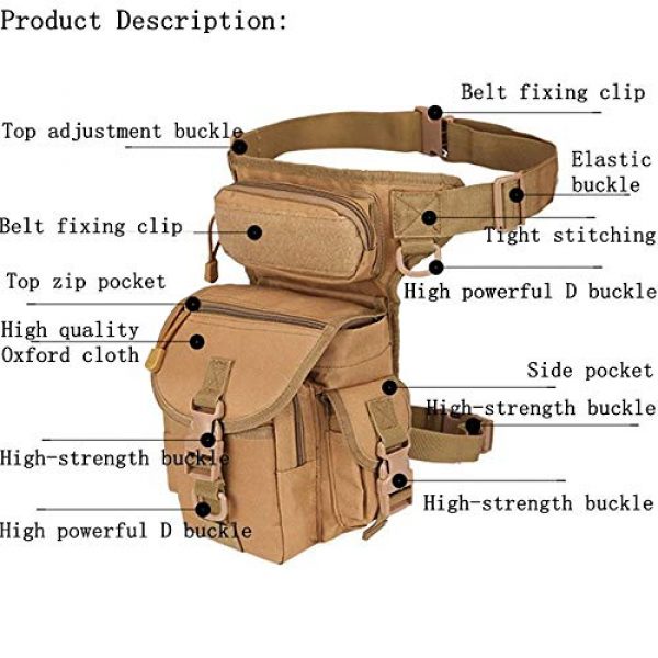 Samxu Tactical Pouch 2 Samxu Drop Leg Pouch Outdoor Metal Hunt Detection Multi-Function Bag, Portable Treasure Holder Waist Bag (Desert Digital)