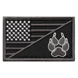 LEGEEON Airsoft Morale Patch 1 LEGEEON ACU USA American Flag K-9 Dog Handler Subdued Morale Tactical Embroidery Sew Iron on Patch