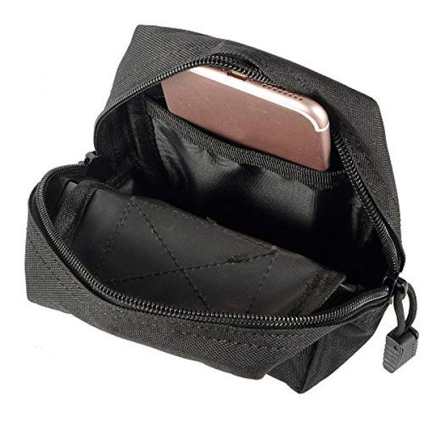 NATHALI Tactical Pouch 6 2 Pack Tactical Pouch, EDC Utility Pouch Bags Water-Resistant Pouch Black Outdoor Waist Bag Tactical for Men Phones Flashlight Lighter Multipurpose