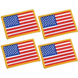 Chien Airsoft Morale Patch 1 Chien Tactical Morale Embroidery Patch Funny Military Patch USA Flag Full Embroidered Appliques for Caps Bags Vests Military Uniforms (4 Pieces USA Flags)