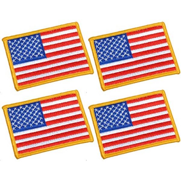 Chien Airsoft Morale Patch 1 Chien Tactical Morale Embroidery Patch Funny Military Patch USA Flag Full Embroidered Appliques for Caps Bags Vests Military Uniforms (4 Pieces USA Flags)