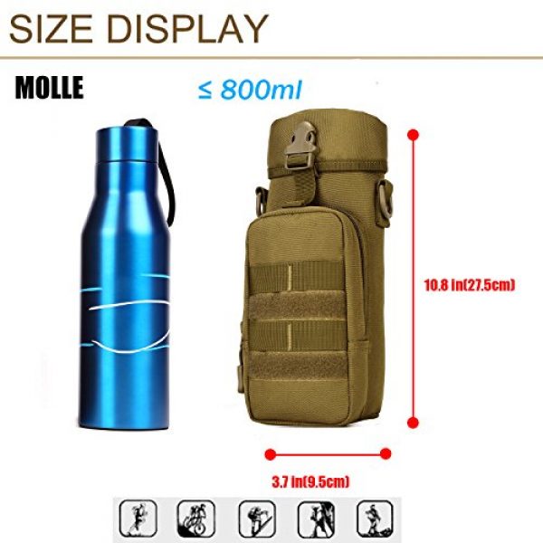 ArcEnCiel Tactical Pouch 5 ArcEnCiel Molle Water Bottle Pouch Tactical Military Kettle Set Holder Hydration Bag Carrier Pocket for Camping Climbing Cycling Hiking Travelling