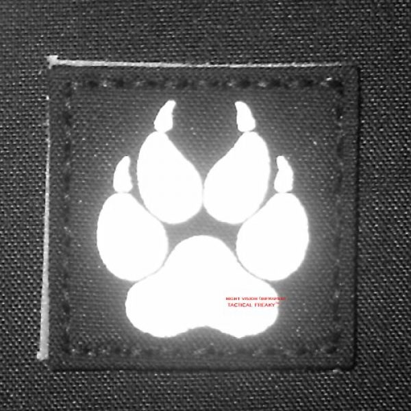 Tactical Freaky Airsoft Morale Patch 4 Multicam Infrared IR K9 Dog Handler Paw K-9 3x3 Tactical Morale Hook-and-Loop Patch