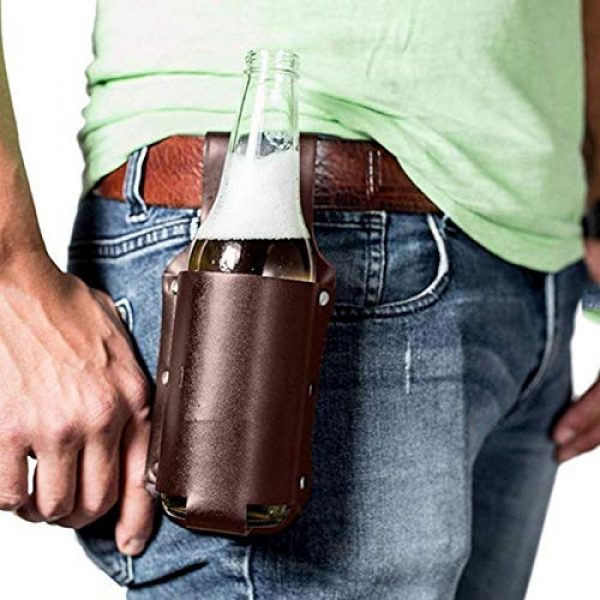 Liveday Tactical Pouch 5 Liveday Beer Bottle Holster Holder Portable PU Leather Hands Free for Camping Drinks