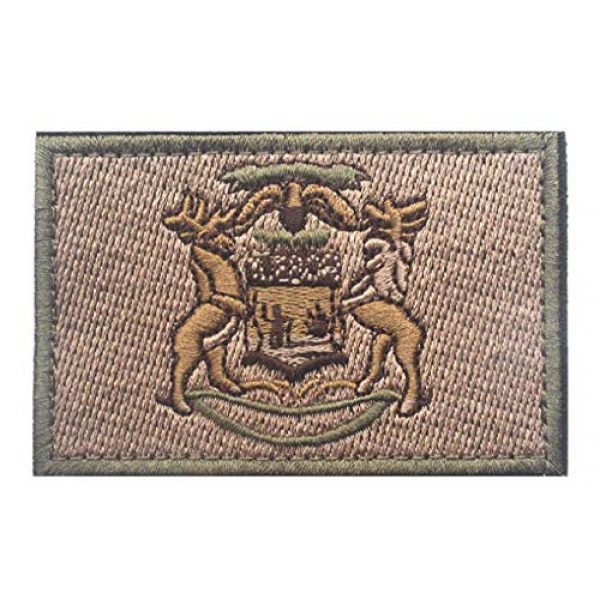 Tactical Embroidery Patch Airsoft Morale Patch 1 State Flag of Michigan Embroidery Patch Military Tactical Morale Patch Badges Emblem Applique Hook Patches for Clothes Backpack Accessories