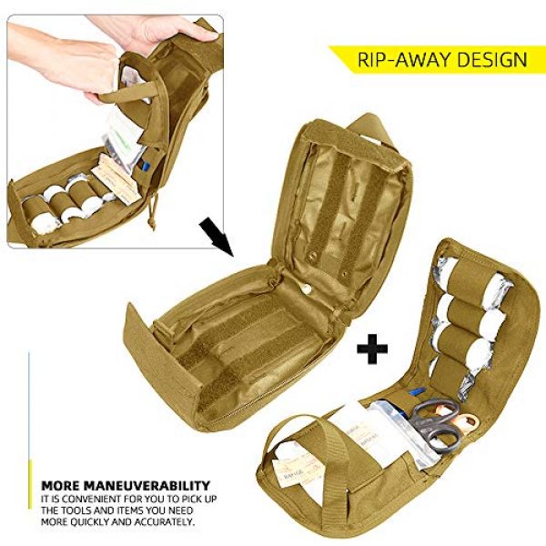 AMYIPO Tactical Pouch 4 AMYIPO Molle EMT Pouch First Aid Kit Pouch Rip-Away Emergency Survival Kit Tactical MOLLE Medical Utility Quick Release Design Bag