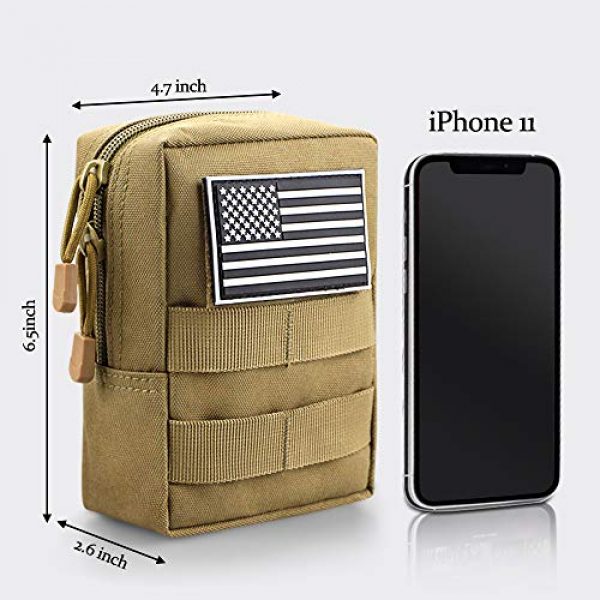 Monoki Tactical Pouch 5 Monoki Molle Pouches, 2 Pack Tactical Waist Bag Water-Resistant EDC Small Pouch Bags with D-Ring Hooks