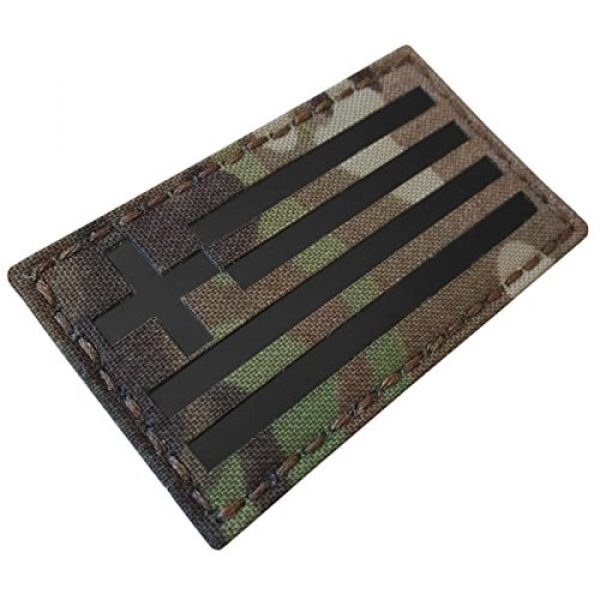 Tactical Freaky Airsoft Morale Patch 5 IR Multicam Greek Greece Flag Hellenic Hellas 3.5x2 Infrared IFF Tactical Morale Fastener Patch
