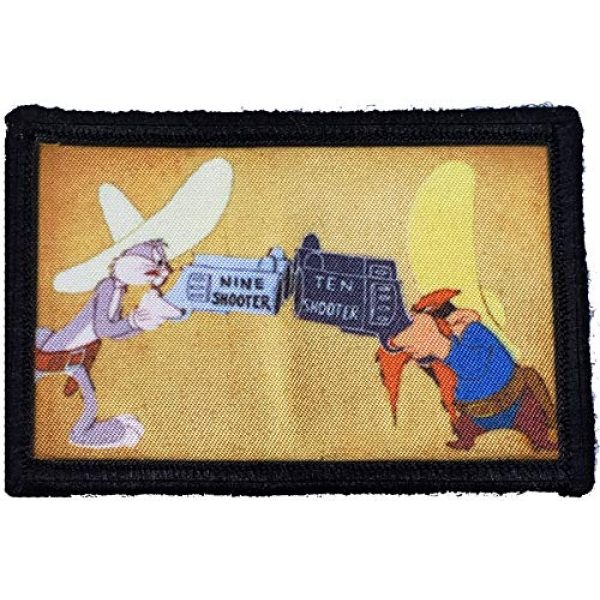RedheadedTshirts Airsoft Morale Patch 1 Looney Tunes Bugs Bunny Yosemite Sam Ten Shooter Morale Patch -Made in The USA- Funny Tactical Army Hook Patches Funny Patch by Redheadedtshirts!