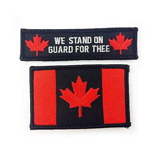 Tactical Embroidery Patch Airsoft Morale Patch 1 2pcs Canada Flag Maple Leaf Tactical Embroidery Patch Hook & Loop Morale Patch Military Patch for Clothing Accessory Backpack Armband