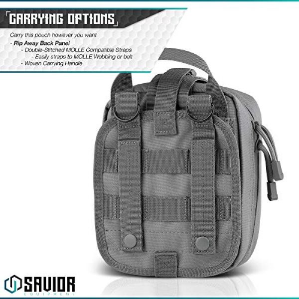 Savior Equipment Tactical Pouch 6 Savior Equipment Tactical Rip-Away Medical IFAK First-Aid Kit MOLLE Pouch Multi-Purpose EDC Tool Utility Organizer Attach on Backpack Belt Waist Bag