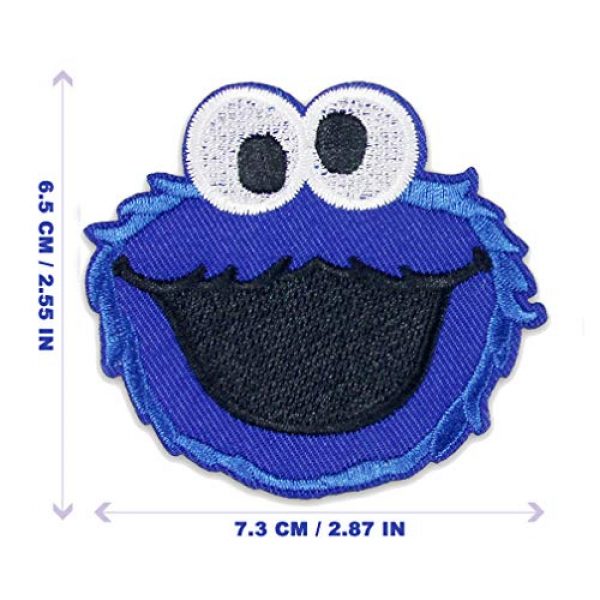DOHAOOE Airsoft Morale Patch 2 Sesame Street Patch 1 Piece Cookie Monster Sew On/Iron On Patches for Jackets Backpacks Clothes Jeans Denim Hat Exquisite Embroidered Cartoon Applique DIY Decorations (Cookie Monster 1)