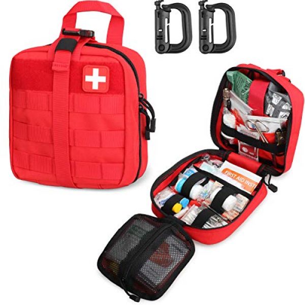 LIVANS Tactical Pouch 1 LIVANS Tactical First Aid Pouch, Molle EMT Pouches Rip-Away Military IFAK Medical Bag Outdoor Emergency Survival Kit Quick Release Design Include Red Cross Patch